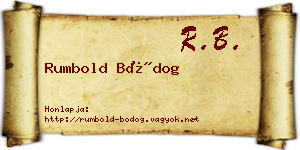Rumbold Bódog névjegykártya